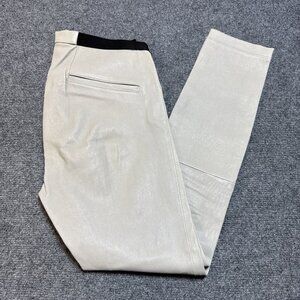 Helmut Lang Lamb Leather Pants Women's Sz 6 Pull On Legging Grey Butter Soft